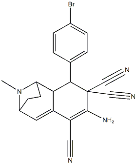 5-amino-3-(4-bromophenyl)-12-methyl-12-azatricyclo[7.2.1.0~2,7~]dodeca-5,7-diene-4,4,6-tricarbonitrile 结构式