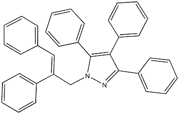 1-(2,3-diphenyl-2-propenyl)-3,4,5-triphenyl-1H-pyrazole 化学構造式