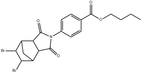 butyl 4-(8,9-dibromo-3,5-dioxo-4-azatricyclo[5.2.1.0~2,6~]dec-4-yl)benzoate Structure