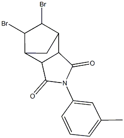 8,9-dibromo-4-(3-methylphenyl)-4-azatricyclo[5.2.1.0~2,6~]decane-3,5-dione,488785-50-8,结构式