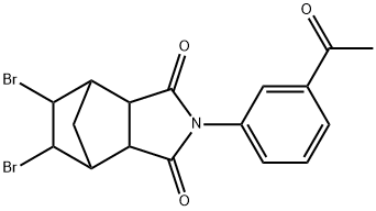 4-(3-acetylphenyl)-8,9-dibromo-4-azatricyclo[5.2.1.0~2,6~]decane-3,5-dione Structure