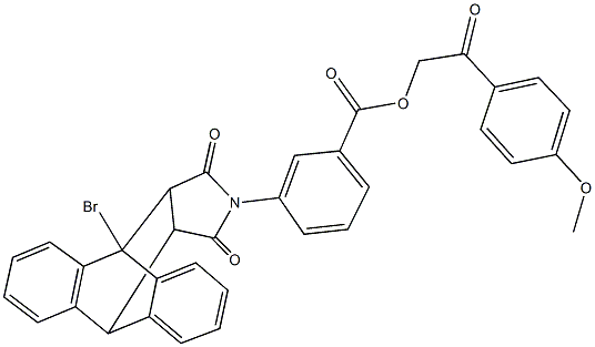 2-(4-methoxyphenyl)-2-oxoethyl 3-(1-bromo-16,18-dioxo-17-azapentacyclo[6.6.5.0~2,7~.0~9,14~.0~15,19~]nonadeca-2,4,6,9,11,13-hexaen-17-yl)benzoate 结构式