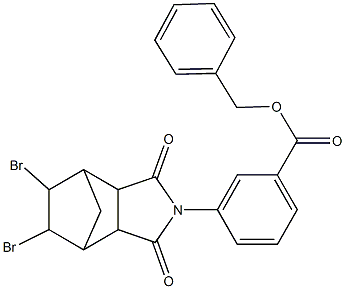 benzyl 3-(8,9-dibromo-3,5-dioxo-4-azatricyclo[5.2.1.0~2,6~]dec-4-yl)benzoate 化学構造式