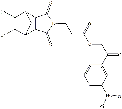 2-{3-nitrophenyl}-2-oxoethyl 3-(8,9-dibromo-3,5-dioxo-4-azatricyclo[5.2.1.0~2,6~]dec-4-yl)propanoate 结构式