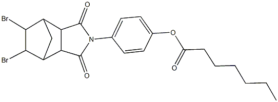 4-(8,9-dibromo-3,5-dioxo-4-azatricyclo[5.2.1.0~2,6~]dec-4-yl)phenyl heptanoate 结构式