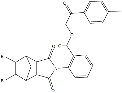 2-(4-methylphenyl)-2-oxoethyl 2-(8,9-dibromo-3,5-dioxo-4-azatricyclo[5.2.1.0~2,6~]dec-4-yl)benzoate,488786-17-0,结构式