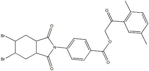 2-(2,5-dimethylphenyl)-2-oxoethyl 4-(5,6-dibromo-1,3-dioxooctahydro-2H-isoindol-2-yl)benzoate|