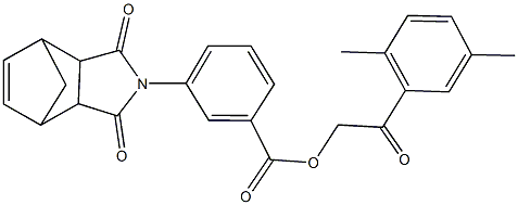 2-(2,5-dimethylphenyl)-2-oxoethyl 3-(3,5-dioxo-4-azatricyclo[5.2.1.0~2,6~]dec-8-en-4-yl)benzoate 结构式