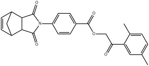 2-(2,5-dimethylphenyl)-2-oxoethyl 4-(3,5-dioxo-4-azatricyclo[5.2.1.0~2,6~]dec-8-en-4-yl)benzoate Struktur