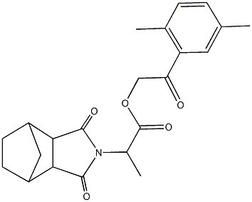 2-(2,5-dimethylphenyl)-2-oxoethyl 2-(3,5-dioxo-4-azatricyclo[5.2.1.0~2,6~]dec-4-yl)propanoate,488786-39-6,结构式