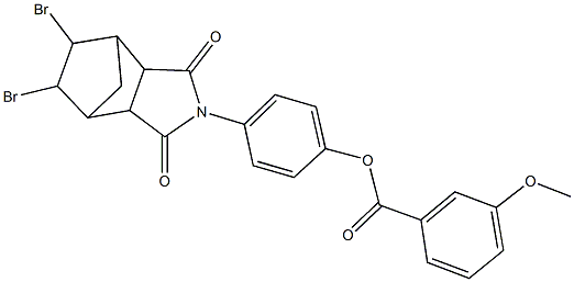 4-(8,9-dibromo-3,5-dioxo-4-azatricyclo[5.2.1.0~2,6~]dec-4-yl)phenyl 3-methoxybenzoate 化学構造式