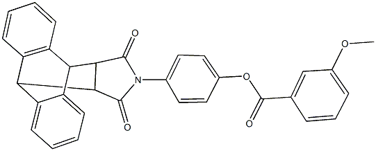 4-(16,18-dioxo-17-azapentacyclo[6.6.5.0~2,7~.0~9,14~.0~15,19~]nonadeca-2,4,6,9,11,13-hexaen-17-yl)phenyl 3-methoxybenzoate 化学構造式