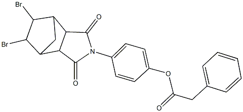 4-(8,9-dibromo-3,5-dioxo-4-azatricyclo[5.2.1.0~2,6~]dec-4-yl)phenyl phenylacetate Structure