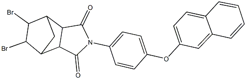 8,9-dibromo-4-[4-(2-naphthyloxy)phenyl]-4-azatricyclo[5.2.1.0~2,6~]decane-3,5-dione Struktur