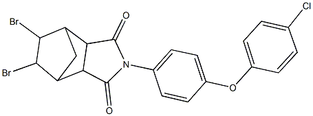 8,9-dibromo-4-[4-(4-chlorophenoxy)phenyl]-4-azatricyclo[5.2.1.0~2,6~]decane-3,5-dione,488786-53-4,结构式