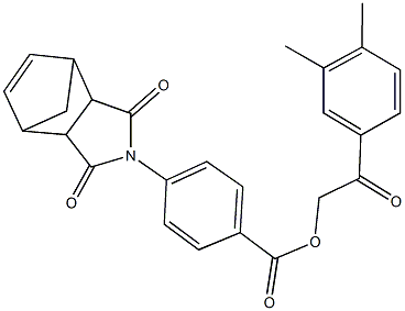 2-(3,4-dimethylphenyl)-2-oxoethyl 4-(3,5-dioxo-4-azatricyclo[5.2.1.0~2,6~]dec-8-en-4-yl)benzoate,488786-75-0,结构式