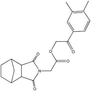 2-(3,4-dimethylphenyl)-2-oxoethyl (3,5-dioxo-4-azatricyclo[5.2.1.0~2,6~]dec-4-yl)acetate Struktur