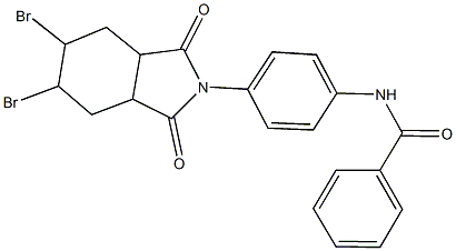 N-[4-(5,6-dibromo-1,3-dioxooctahydro-2H-isoindol-2-yl)phenyl]benzamide Struktur