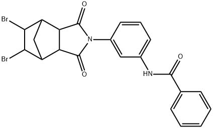 N-[3-(8,9-dibromo-3,5-dioxo-4-azatricyclo[5.2.1.0~2,6~]dec-4-yl)phenyl]benzamide Struktur