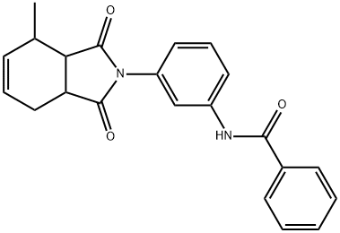 N-[3-(4-methyl-1,3-dioxo-1,3,3a,4,7,7a-hexahydro-2H-isoindol-2-yl)phenyl]benzamide Struktur