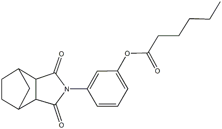 3-(3,5-dioxo-4-azatricyclo[5.2.1.0~2,6~]dec-4-yl)phenyl hexanoate 化学構造式