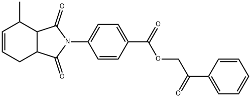 2-oxo-2-phenylethyl 4-(4-methyl-1,3-dioxo-1,3,3a,4,7,7a-hexahydro-2H-isoindol-2-yl)benzoate 化学構造式