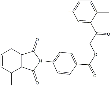 2-(2,5-dimethylphenyl)-2-oxoethyl 4-(4-methyl-1,3-dioxo-1,3,3a,4,7,7a-hexahydro-2H-isoindol-2-yl)benzoate Structure