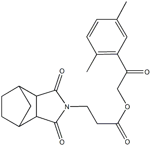 2-(2,5-dimethylphenyl)-2-oxoethyl 3-(3,5-dioxo-4-azatricyclo[5.2.1.0~2,6~]dec-4-yl)propanoate Struktur