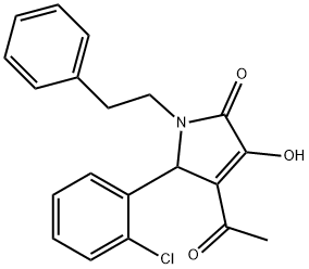 4-acetyl-5-(2-chlorophenyl)-3-hydroxy-1-(2-phenylethyl)-1,5-dihydro-2H-pyrrol-2-one Structure