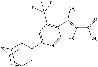 6-(1-adamantyl)-3-amino-4-(trifluoromethyl)thieno[2,3-b]pyridine-2-carboxamide Struktur