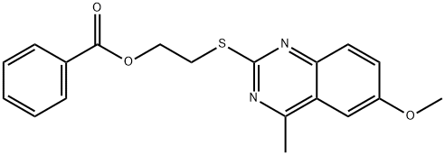 2-[(6-methoxy-4-methyl-2-quinazolinyl)sulfanyl]ethyl benzoate 化学構造式
