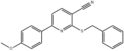 2-(benzylsulfanyl)-6-(4-methoxyphenyl)nicotinonitrile 结构式