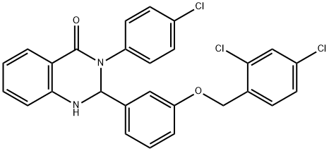 3-(4-chlorophenyl)-2-{3-[(2,4-dichlorobenzyl)oxy]phenyl}-2,3-dihydro-4(1H)-quinazolinone Structure