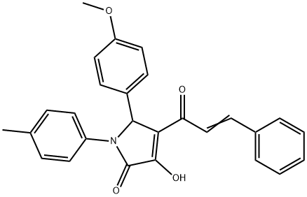 4-cinnamoyl-3-hydroxy-5-(4-methoxyphenyl)-1-(4-methylphenyl)-1,5-dihydro-2H-pyrrol-2-one 结构式