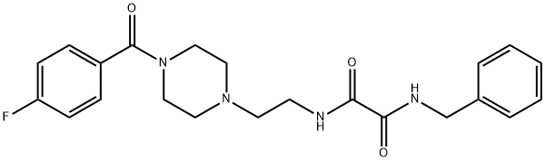 N~1~-benzyl-N~2~-{2-[4-(4-fluorobenzoyl)-1-piperazinyl]ethyl}ethanediamide 化学構造式