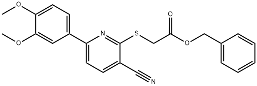 benzyl {[3-cyano-6-(3,4-dimethoxyphenyl)pyridin-2-yl]sulfanyl}acetate Structure