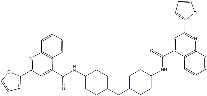 2-(2-furyl)-N-(4-{[4-({[2-(2-furyl)-4-quinolinyl]carbonyl}amino)cyclohexyl]methyl}cyclohexyl)-4-quinolinecarboxamide 化学構造式