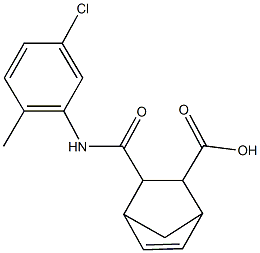 3-[(5-chloro-2-methylanilino)carbonyl]bicyclo[2.2.1]hept-5-ene-2-carboxylic acid 化学構造式