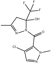 1-[(4-chloro-1-methyl-1H-pyrazol-5-yl)carbonyl]-3-methyl-5-(trifluoromethyl)-4,5-dihydro-1H-pyrazol-5-ol Structure