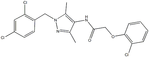 2-(2-chlorophenoxy)-N-[1-(2,4-dichlorobenzyl)-3,5-dimethyl-1H-pyrazol-4-yl]acetamide,488822-46-4,结构式