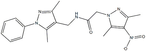 N-[(3,5-dimethyl-1-phenyl-1H-pyrazol-4-yl)methyl]-2-{4-nitro-3,5-dimethyl-1H-pyrazol-1-yl}acetamide Structure