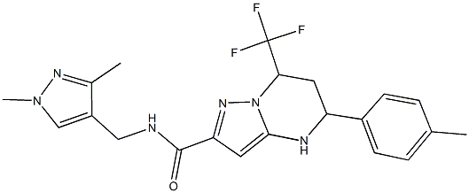 N-[(1,3-dimethyl-1H-pyrazol-4-yl)methyl]-5-(4-methylphenyl)-7-(trifluoromethyl)-4,5,6,7-tetrahydropyrazolo[1,5-a]pyrimidine-2-carboxamide Structure