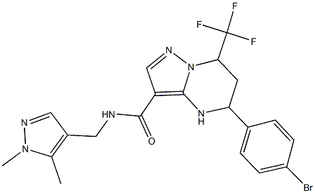 5-(4-bromophenyl)-N-[(1,5-dimethyl-1H-pyrazol-4-yl)methyl]-7-(trifluoromethyl)-4,5,6,7-tetrahydropyrazolo[1,5-a]pyrimidine-3-carboxamide Structure