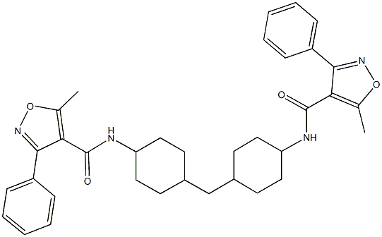 5-methyl-N-{4-[(4-{[(5-methyl-3-phenyl-4-isoxazolyl)carbonyl]amino}cyclohexyl)methyl]cyclohexyl}-3-phenyl-4-isoxazolecarboxamide Structure