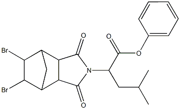 phenyl 2-(8,9-dibromo-3,5-dioxo-4-azatricyclo[5.2.1.0~2,6~]dec-4-yl)-4-methylpentanoate Struktur