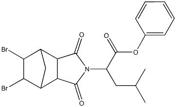 phenyl 2-(8,9-dibromo-3,5-dioxo-4-azatricyclo[5.2.1.0~2,6~]dec-4-yl)-4-methylpentanoate 结构式