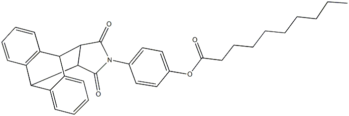 4-(16,18-dioxo-17-azapentacyclo[6.6.5.0~2,7~.0~9,14~.0~15,19~]nonadeca-2,4,6,9,11,13-hexaen-17-yl)phenyl decanoate,488831-87-4,结构式