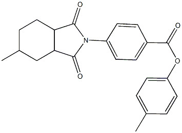 4-methylphenyl 4-(5-methyl-1,3-dioxooctahydro-2H-isoindol-2-yl)benzoate Struktur