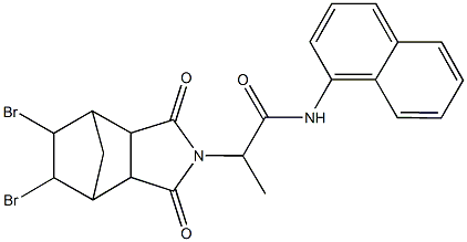 2-(8,9-dibromo-3,5-dioxo-4-azatricyclo[5.2.1.0~2,6~]dec-4-yl)-N-(1-naphthyl)propanamide 结构式