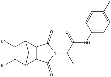 2-(8,9-dibromo-3,5-dioxo-4-azatricyclo[5.2.1.0~2,6~]dec-4-yl)-N-(4-methylphenyl)propanamide,488832-27-5,结构式